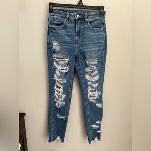 American Eagle Stretch Women’s Ripped Mom Jeans Size 2 Regular